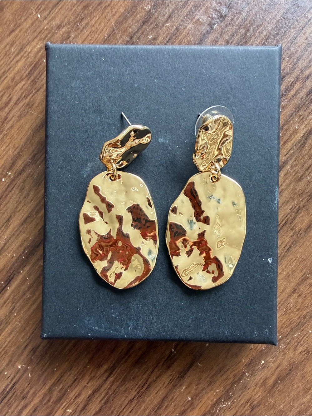 Gold Textured Dangle Earrings - Women's Fashion Jewelry